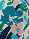 John Lewis abstract blossom furnishing fabric turquoise - British product