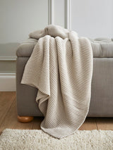 John Lewis Laura Ashley Parker Cotton Throw Dove Grey- Buy online at McGrocer
