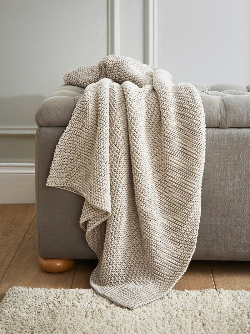 Laura Ashley dove grey cotton throw, imported from the UK