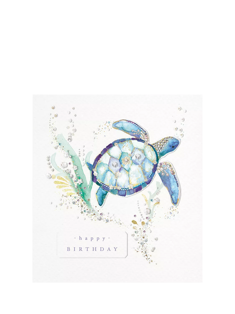 The Proper Mail Company turtle birthday card 15x15cm, imported from the UK
