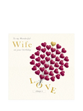 Woodmansterne birthday card heart balloons for wife (British brand)