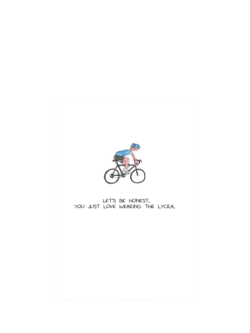Woodmansterne cycling humour greeting card 15cm, imported from the UK