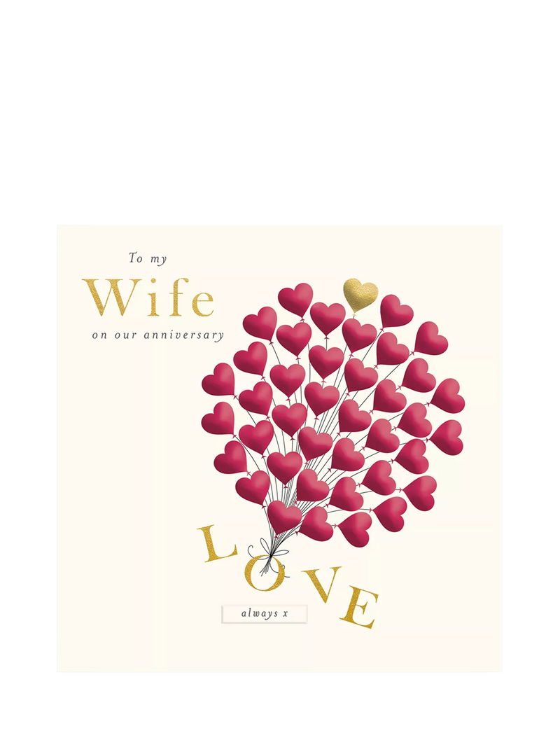 Woodmansterne Love Always Hearts anniversary card, imported from the UK