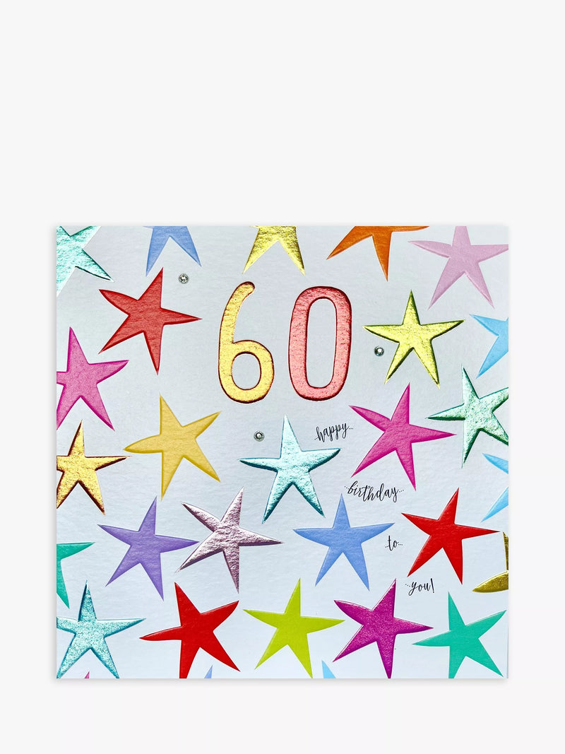 Wendy Jones Blackett 60th birthday card with grey envelope 15cm, UK version