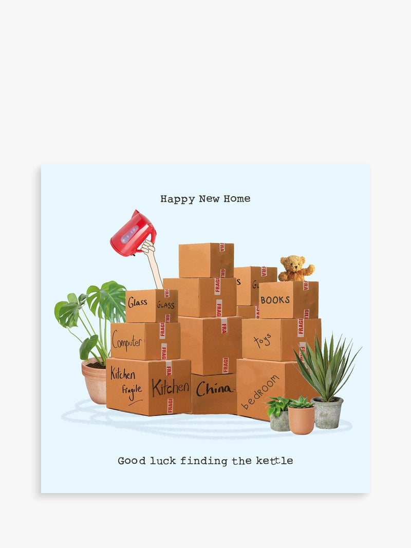 New Home Greetings Card – Blank Inside with Grey Envelope