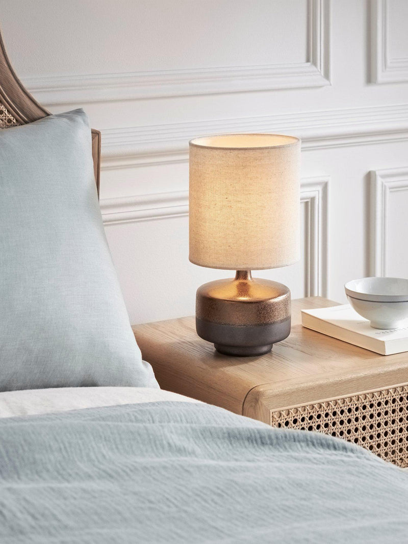 John Lewis Delaney ceramic table lamp bronze glaze, imported from the UK