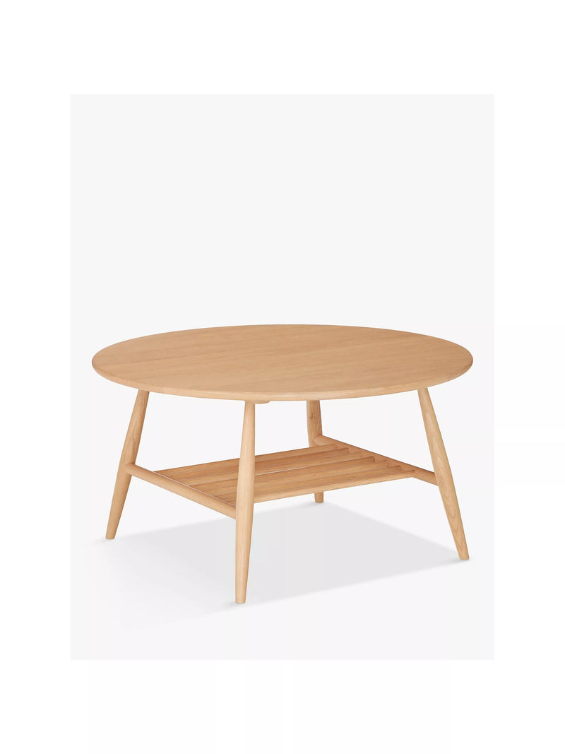 ercol Shalstone oak coffee table 80cm with shelf (British brand)