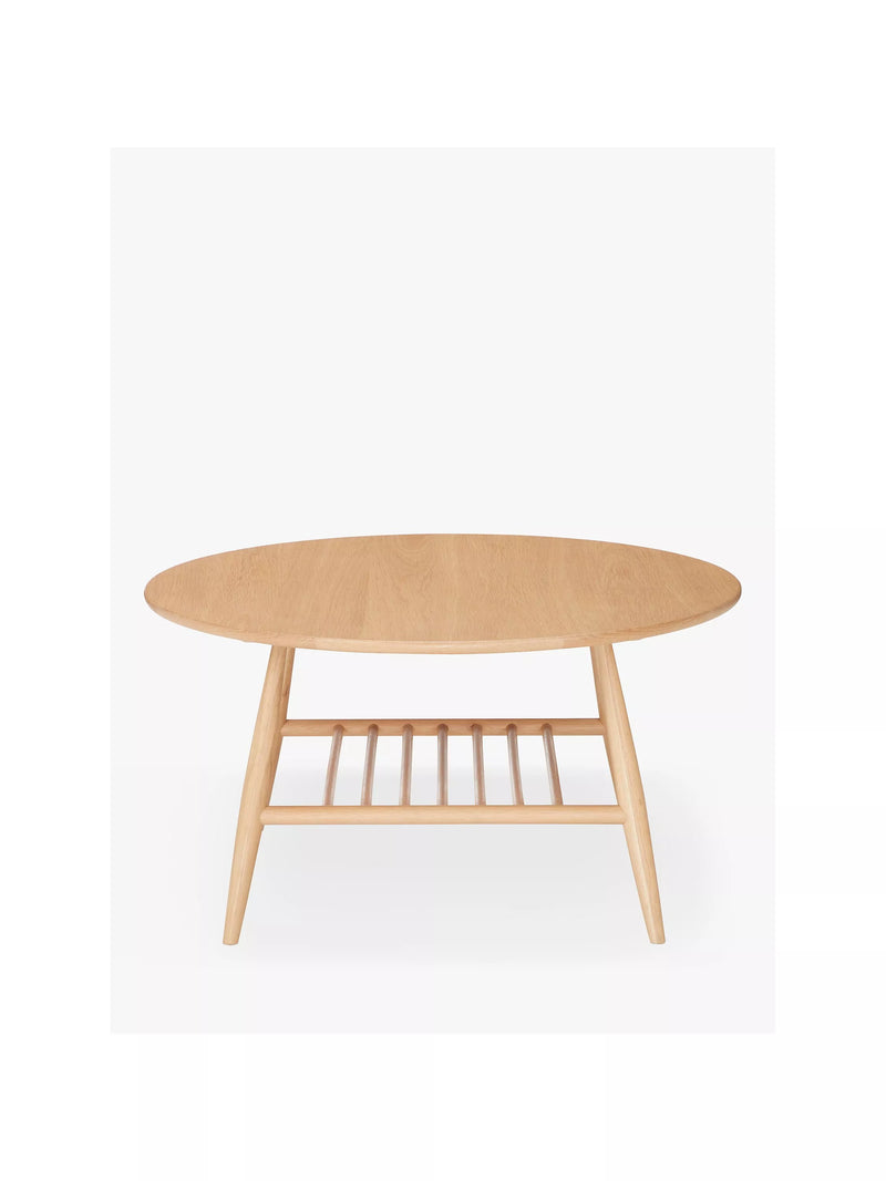 ercol Shalstone oak coffee table 80cm with shelf (British brand)
