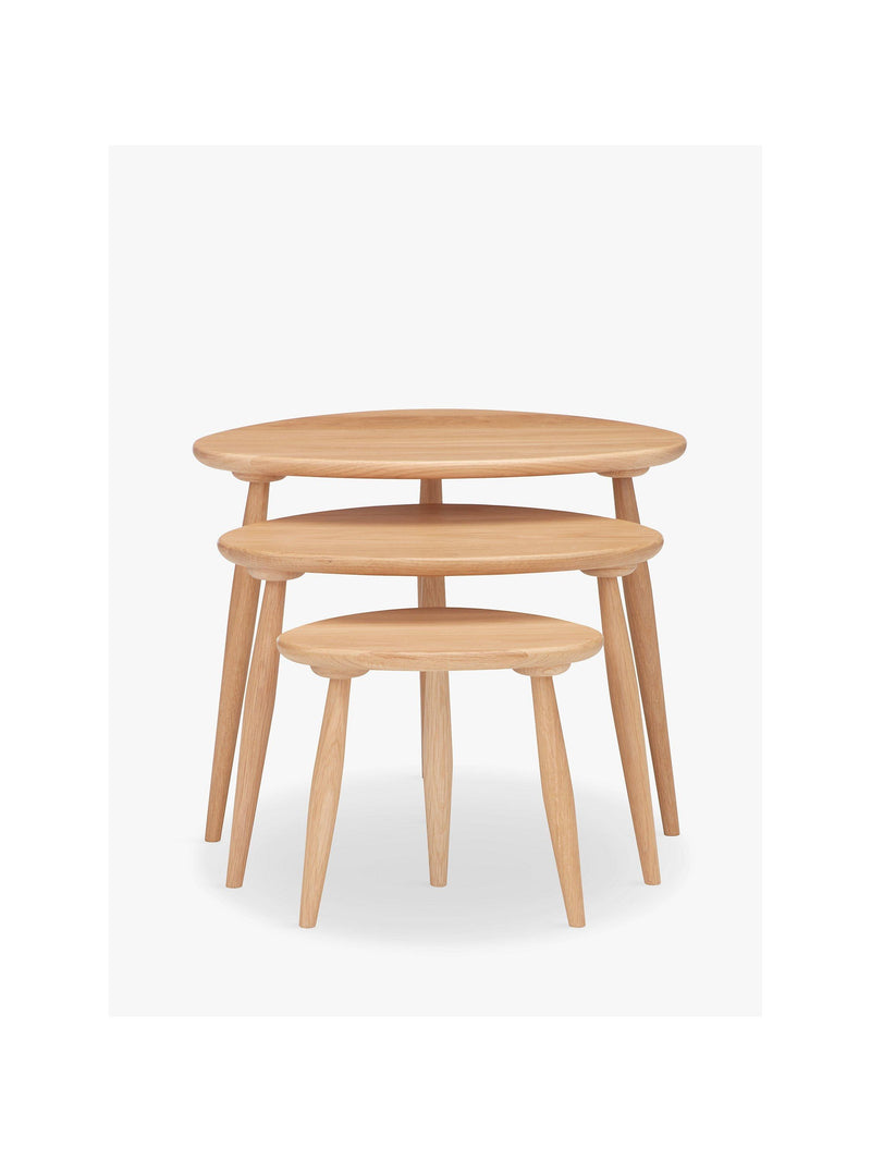 ercol Shalstone nest of 3 tables oak - British product