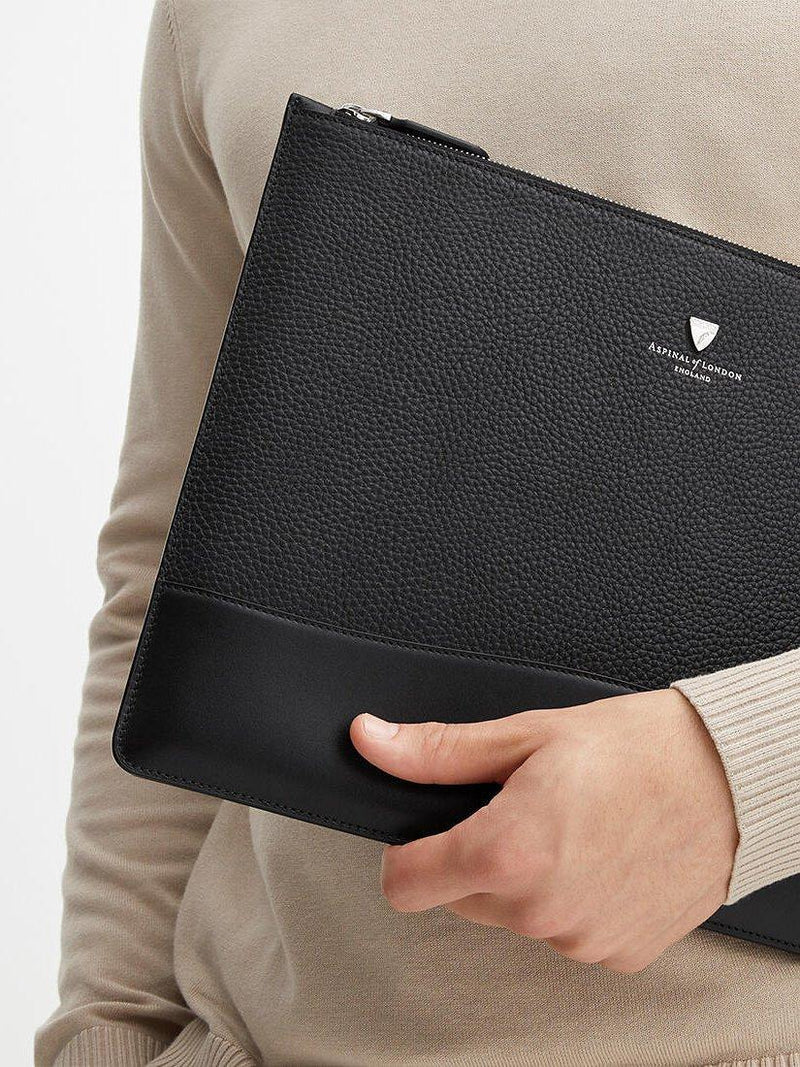 Aspinal of London City Pebble leather laptop folio, UK version