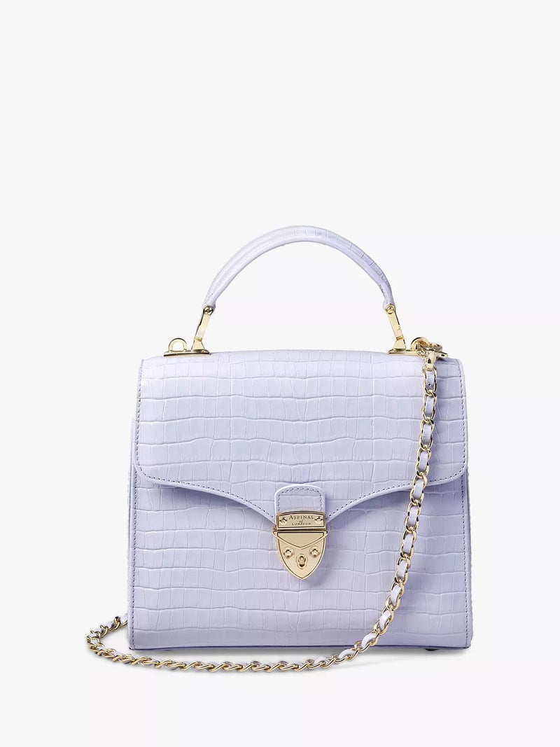 Aspinal of London Midi Mayfair Croc Effect Leather Cross Body Bag