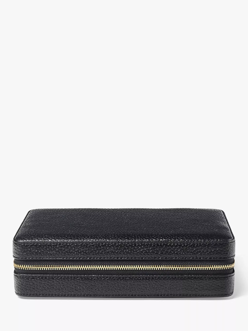 Aspinal of London large pebble leather jewellery case (British brand)