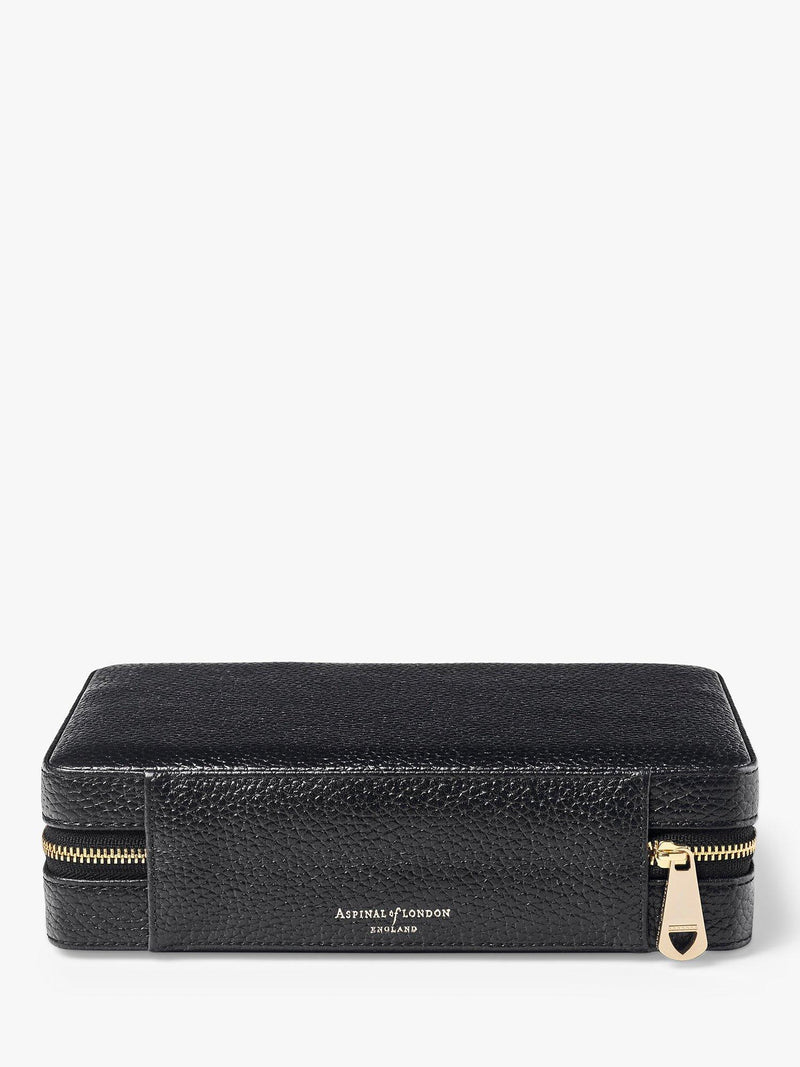 Aspinal of London large pebble leather jewellery case (British brand)