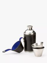 John Lewis Aspinal of London Smooth Leather Stainless Steel Hunter Flask 6oz- Buy online at McGrocer