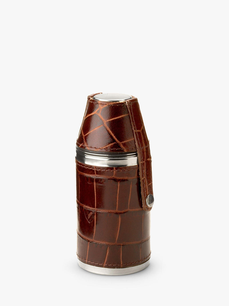 Aspinal of London croc leather flask 6oz (British brand)