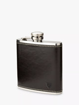 John Lewis Aspinal of London Classic Smooth Leather Stainless Steel Hip Flask 5oz- Buy online at McGrocer
