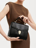 Aspinal of London Mayfair croc effect leather cross body bag, UK version
