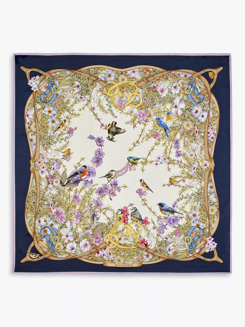 Aspinal of London Edwardian Garden Silk Square Scarf