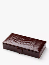 John Lewis Aspinal of London Croc Leather Cufflinks Box- Buy online at McGrocer