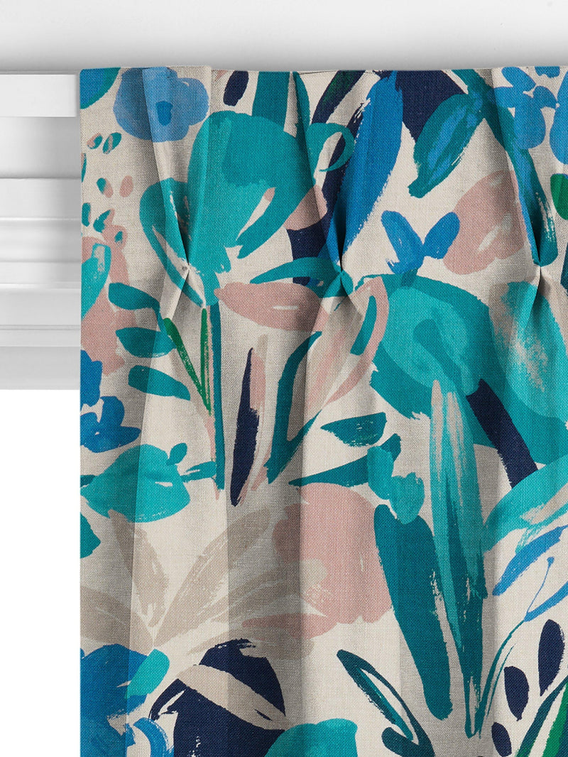 John Lewis Abstract Blossom turquoise made to measure curtain (British brand)