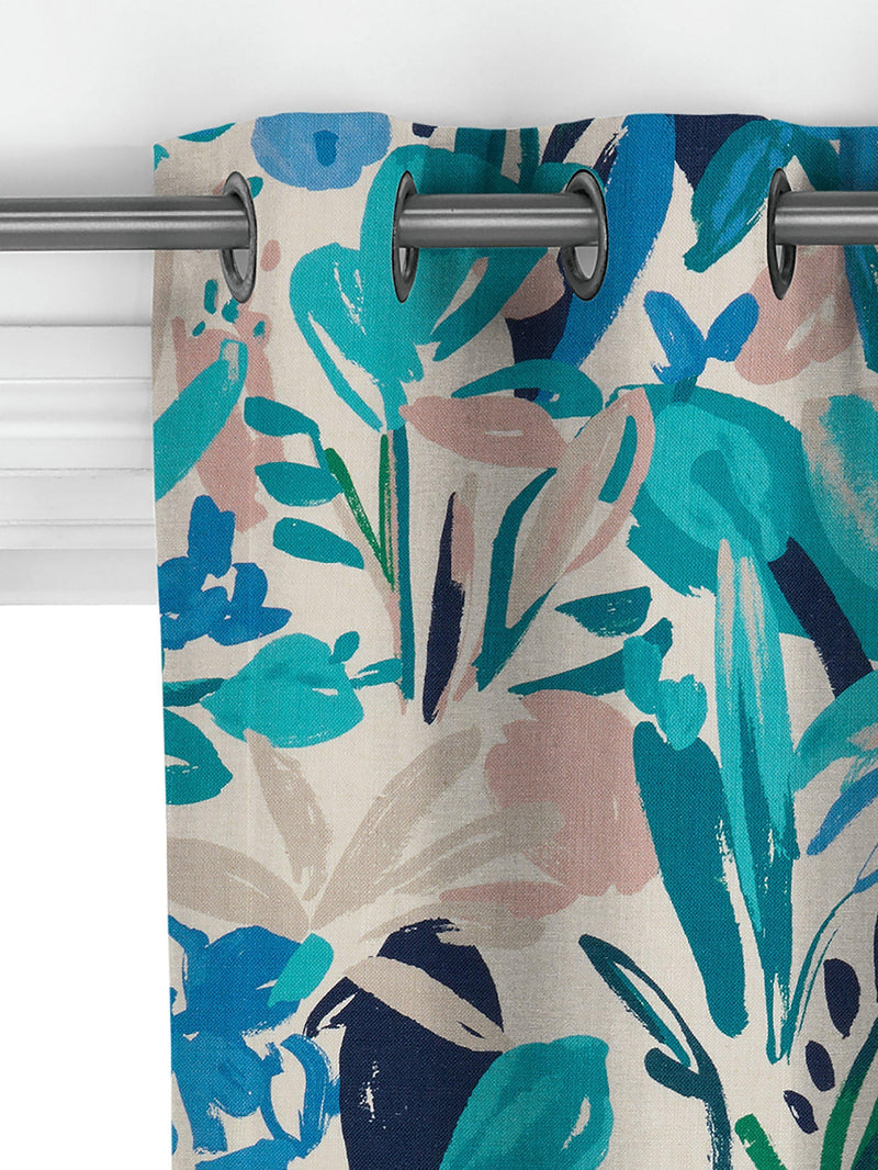John Lewis Abstract Blossom turquoise made to measure curtain (British brand)