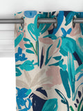 John Lewis Abstract Blossom turquoise made to measure curtain (British brand)