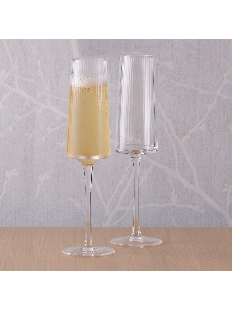 Anton Studio Designs clear champagne flute glasses set of 2 250ml - British product