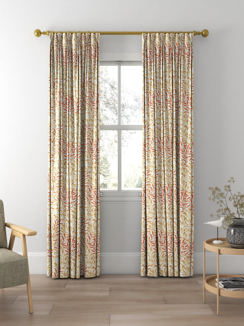 Morris & Co. Willow Boughs curtain fabric russet ochre, UK version
