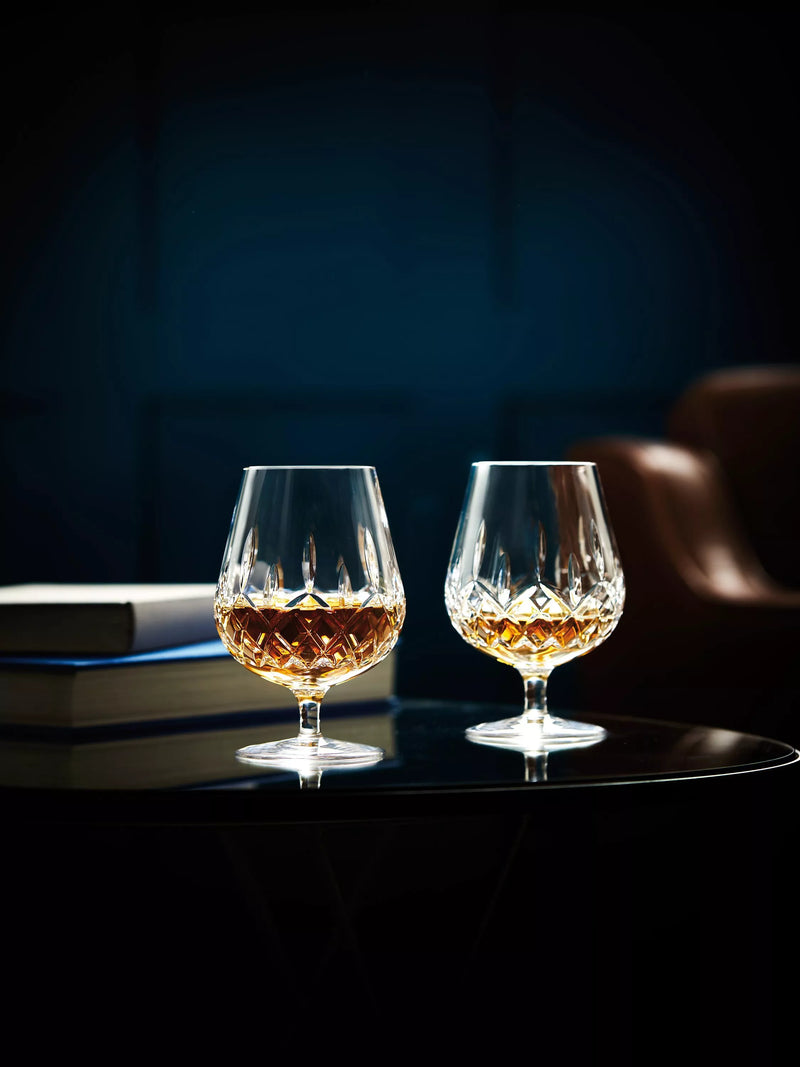 Waterford Lismore cut glass brandy balloon glasses set of 2 (British brand)