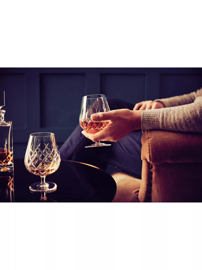 Waterford Lismore cut glass brandy balloon glasses set of 2 (British brand)