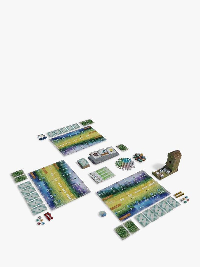 Asmodee Wingspan competitive board game with birdfeeder dice tower and egg miniatures - British product