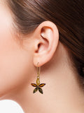 Be-Jewelled amber flower drop earrings gold plated silver, British product