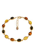 Be-Jewelled Baltic amber oval bracelet gold multi, UK version