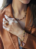 Be-Jewelled Baltic amber oval bracelet gold multi, UK version