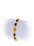 Be-Jewelled Baltic amber oval bracelet gold multi, UK version