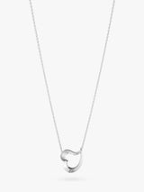 John Lewis Georg Jensen Asymmetric Leaf Heart Pendant Necklace, Silver- Buy online at McGrocer