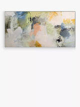 John Lewis John Lewis Natasha Barnes 'Formation' Abstract Framed Canvas Print, 64 x 124cm, White/Multi- Buy online at McGrocer