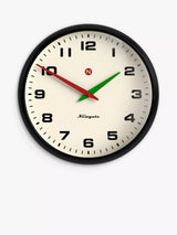 John Lewis Newgate Clocks Retro Metal Quartz Wall Clock, 40cm, Black- Buy online at McGrocer