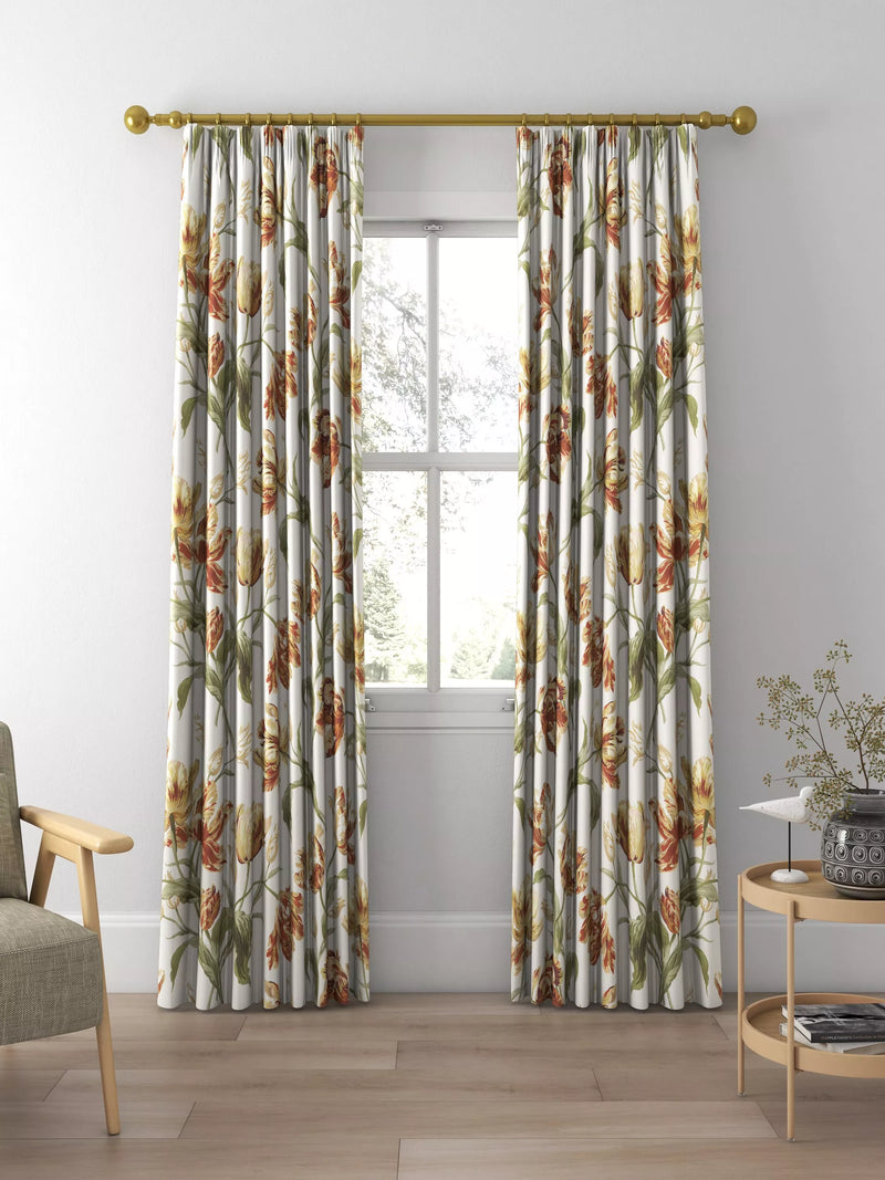 Laura Ashley gold floral curtains made to measure, imported from the UK