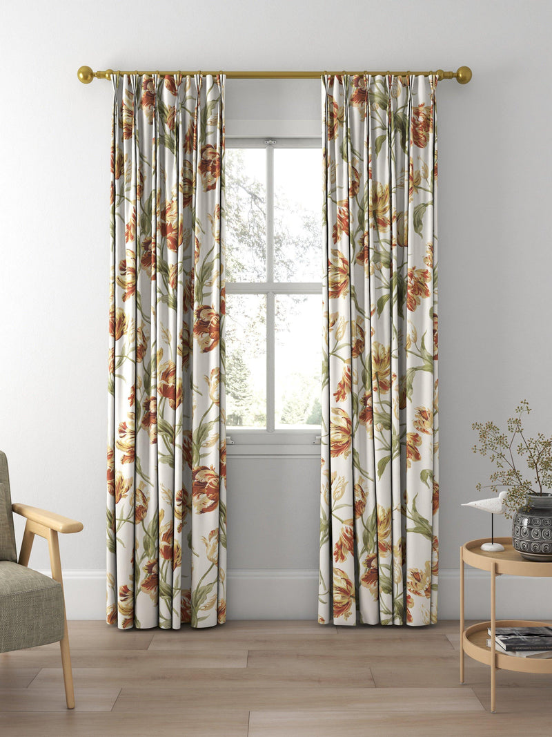 Laura Ashley gold floral curtains made to measure, imported from the UK