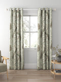 Laura Ashley Belvedere curtain in Truffle with peacock floral print (British brand)