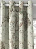 Laura Ashley Belvedere curtain in Truffle with peacock floral print (British brand)