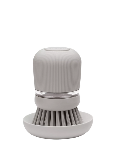 John Lewis Soap Dispensing Dish Brush with Storage Stand in Mid Grey- Buy online at McGrocer