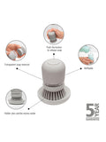 Brabantia soap dispensing dish brush in mid grey - British product