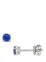 John Lewis E.W Adams 18ct White Gold Claw Set Sapphire Round Stud Earrings 0.60ct- Buy online at McGrocer