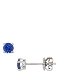 E.W Adams 18ct white gold sapphire stud earrings 4mm - British product