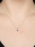 E.W Adams sapphire diamond pendant necklace 18ct white gold - British product