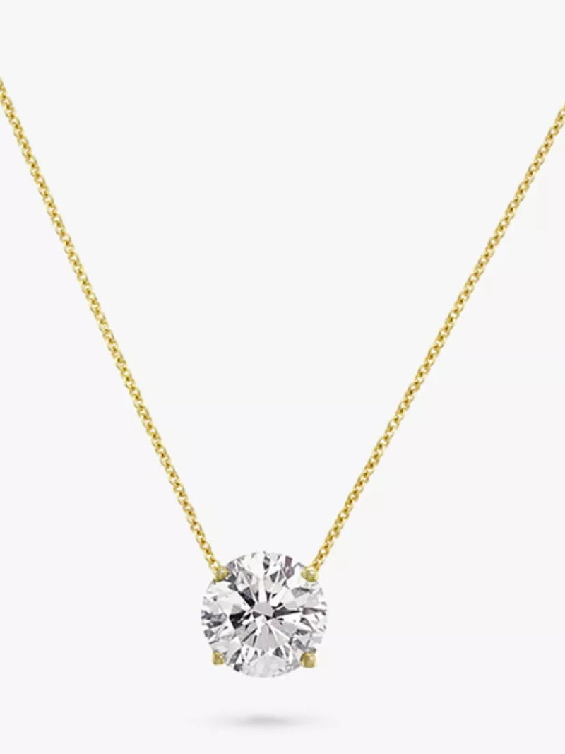 E.W Adams 18ct yellow gold solitaire diamond pendant necklace (British brand)