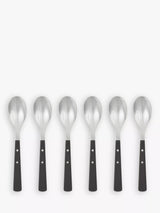 Cuillères à thé en acier inoxydable avec manches imitation bois, lot de 6