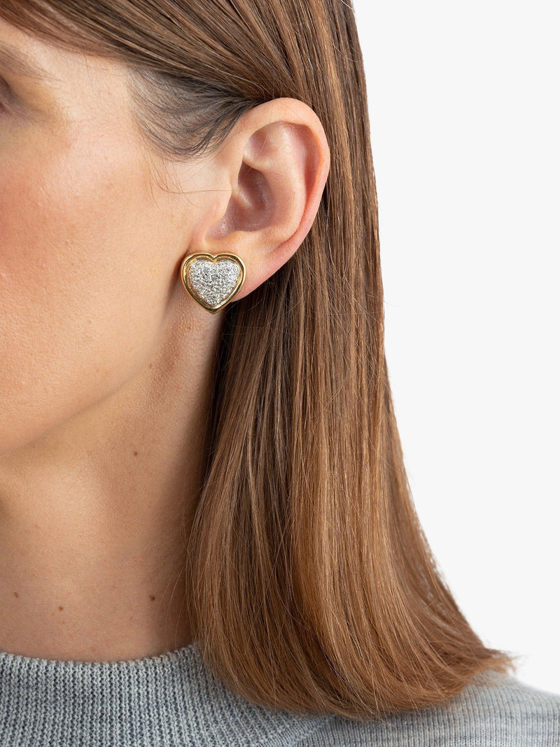 Eclectica Swarovski crystal heart clip-on earrings (British brand)